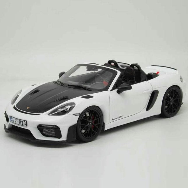 Norev Porsche 718 Spyder RS Weissach Pack 1:18 Diecast Model Car - studio product photo of the scale model