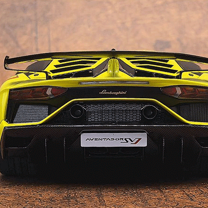 AutoArt Lamborghini Aventador SVJ Yellow 1:18 Diecast Model Car - detailed die-cast style model