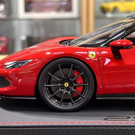 BBR Ferrari 296 GTS Supercar Red 1:18 Resin Model Car - studio product photo of the scale model