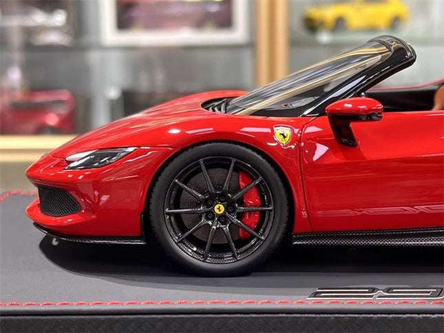 BBR Ferrari 296 GTS Supercar Red 1:18 Resin Model Car - studio product photo of the scale model