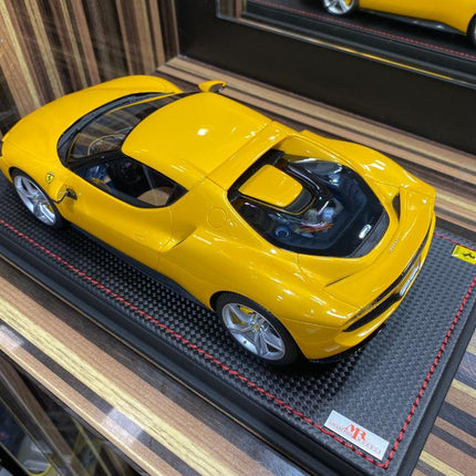 MR Collection Ferrari 296 GTB 1:18 Resin Model Car Yellow - premium collector scale model