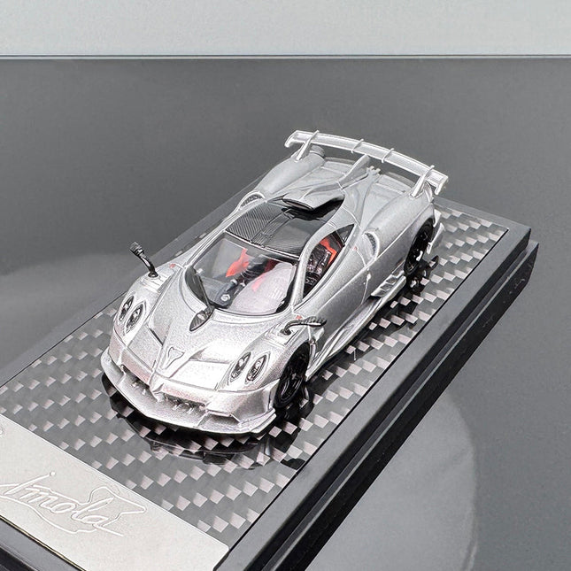 LCD Model Pagani Imola Silver 1:64 Diecast Model Car - detailed collector display model