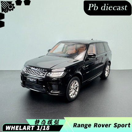 Whelart Land Rover Range Rover Sport Black 1:18 Diecast Model Car - detailed collector display model