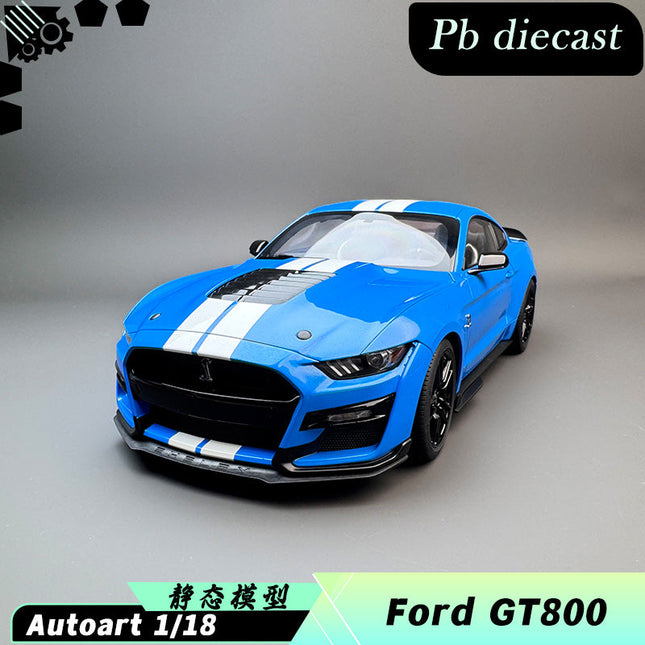 AutoArt Ford Mustang Shelby GT500 Blue 1:18 Diecast Model Car - detailed collector display model
