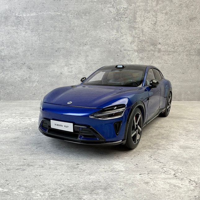 YX Car Model Xiaomi YU7 Blue 1:18 Diecast Model Car - detailed collector display model