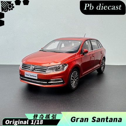 YX Car Model SAIC Volkswagen Gran Santana Orange 1:18 Diecast Model Car - detailed collector display model