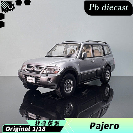 YC Model Mitsubishi Pajero V73 Silver Green 1:18 Diecast Model Car - detailed collector display model