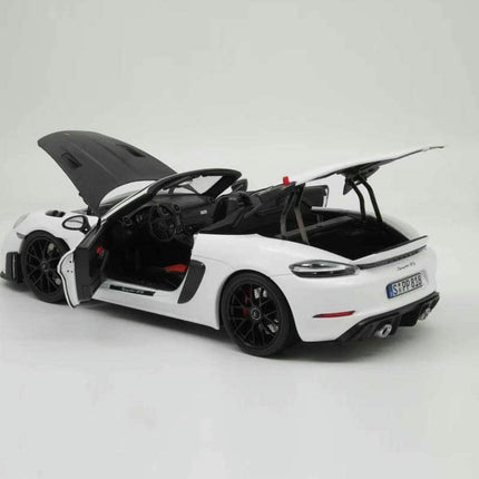 Norev Porsche 718 Spyder RS Weissach Pack 1:18 Diecast Model Car - studio product photo of the scale model
