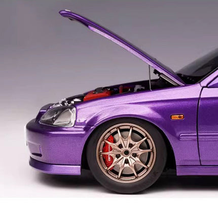 MH Honda Civic EK9 Purple 1:18 Diecast Model Car - premium collector scale model