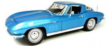 1:18 scale blue diecast classic sports car model with detailed exterior, collector display