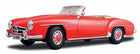 Red diecast classic convertible model car with detailed wheels and chrome accents