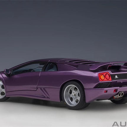AutoArt For Lamborghini Diablo SE30 Jota Purple Ghost Collection 1:18 Diecast Model Car - premium collector scale model