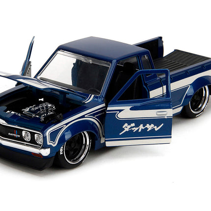 1972 Datsun 620 Pickup Truck Blue Metallic and Cream "JDM Tuners" Series 1/24 Diecast Model Car by Jada