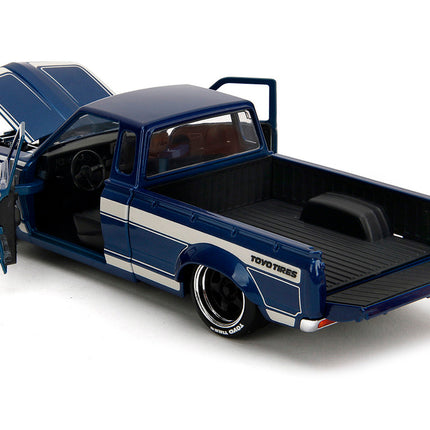 1972 Datsun 620 Pickup Truck Blue Metallic and Cream "JDM Tuners" Series 1/24 Diecast Model Car by Jada