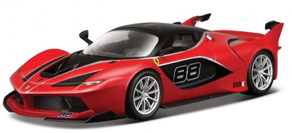 Red diecast Ferrari race car model with number 88, black roof, and detailed exterior