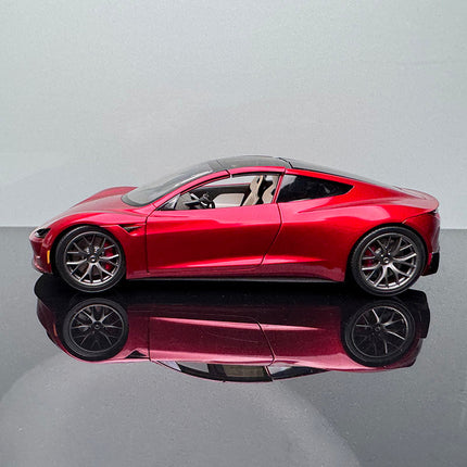 YX Car Model Tesla Roadster Red 1:18 Diecast Model Car - studio product photo of the scale model