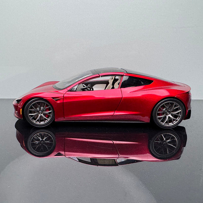 YX Car Model Tesla Roadster Red 1:18 Diecast Model Car - studio product photo of the scale model
