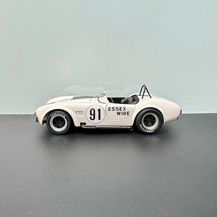 YX Car Model Shelby Cobra 427 S/C White No. 91 1:18 Diecast Model Car - studio product photo of the scale model