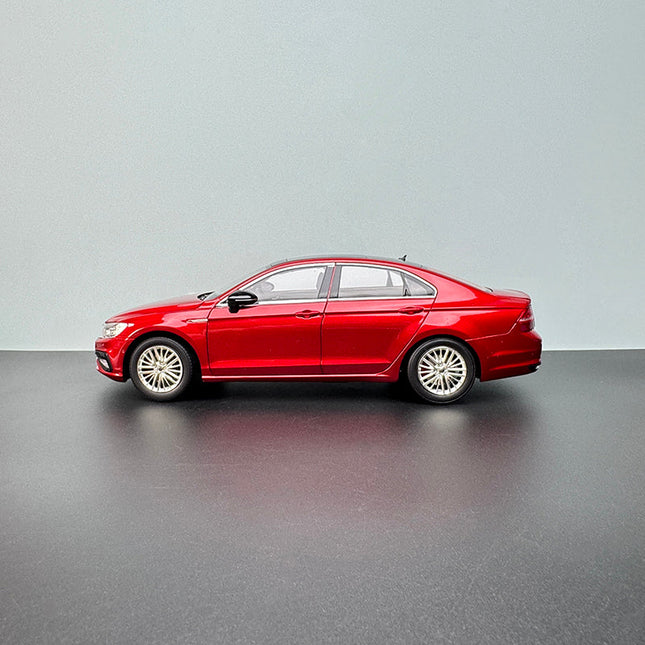 SAIC Volkswagen Lingdu 2020 Red 1:18 Diecast Model Car - studio product photo of the scale model