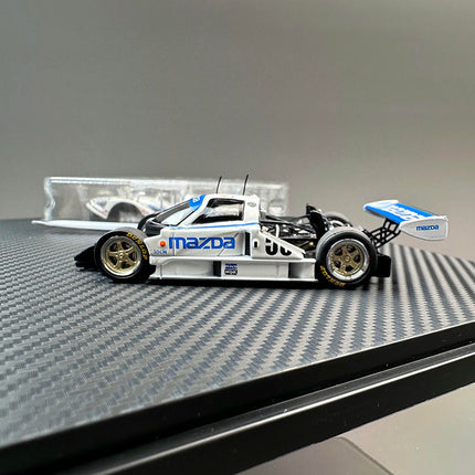 Motorhelix Mazda 787B #56 1991 Blue White 1:64 Diecast Model Car - scale model for display