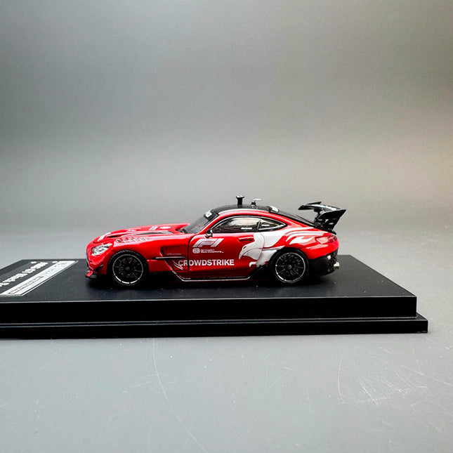 MJ Model Mercedes-Benz AMG GT F1 Safety Red 1:64 Diecast Model Car - studio product photo of the scale model