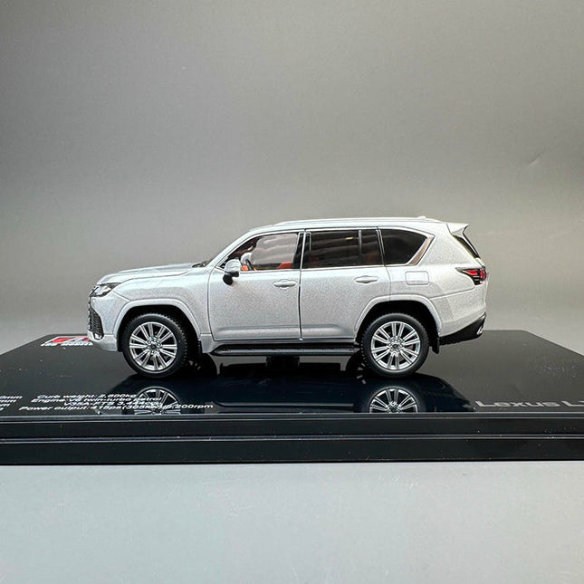 LCD Model Lexus LX600 Silver 1:43 Diecast Model Car - studio product photo of the scale model