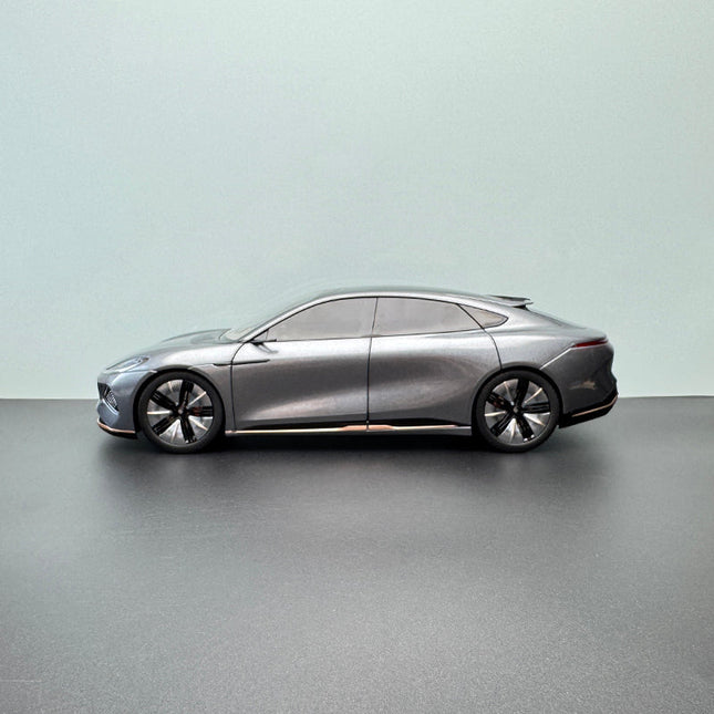 Original Skyworth CE11 (China Edition) Gray 1:18 Diecast Model Car - studio product photo of the scale model