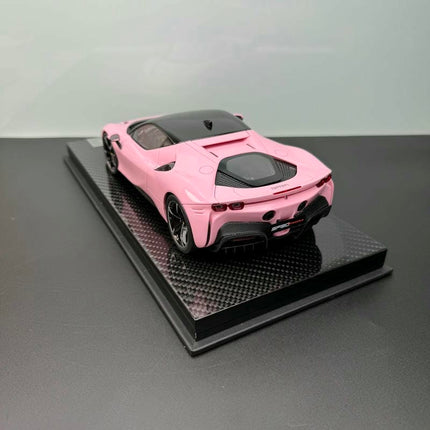 Vehicle Art SF90 Pink Limited Edition 1:18 Resin Model Car - premium collector scale model