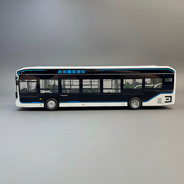 Original Manufacturer Geely Star Bus C12E Bus 1:43 Diecast Model Bus - studio product photo of the scale model