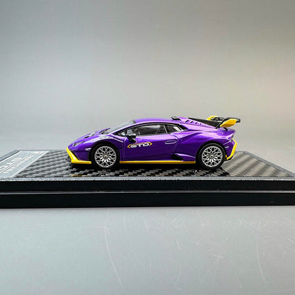 LCD Model Lamborghini Huracan STO Purple 1:64 Diecast Model Car - premium collector scale model