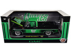 1976 GMC Sierra Grande 15 Pickup Truck "Quaker State" Black with Green Top Graphics and Interior Limited Edition to 6650 pieces Worldwide 1/24 Diecast Model Car by M2 Machines