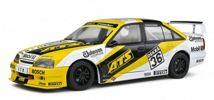 1:18 scale diecast racing car model, yellow, black and white livery, ATS and Bosch logos