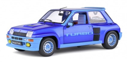 1:18 scale blue Renault 5 Turbo diecast model car with detailed exterior features