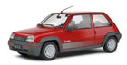 Red diecast model car 1:18 scale, vintage hatchback with Turbo badge, grey trim, detailed wheels
