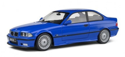 Blue 1:18 scale BMW M3 diecast model car with detailed wheels and sporty design