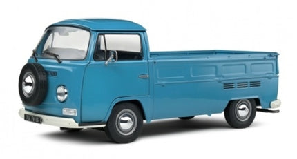 1:18 scale blue diecast model classic pickup truck with spare tire on front bumper