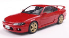Red diecast model car Nissan Silvia S15 1:18 scale with gold wheels, detailed exterior