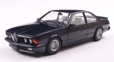 1:18 scale black diecast BMW model car with detailed interior, classic coupe design