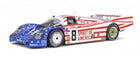 1:18 scale diecast model race car with American flag livery, number 8, Spirit of America design