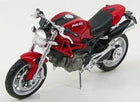 Red Ducati diecast model motorcycle, 1:18 scale, detailed features, on white background