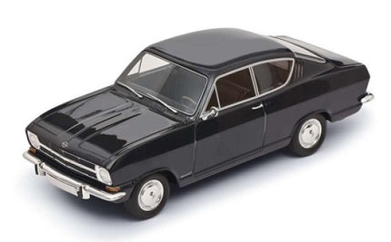 1:18 scale diecast classic black coupe model car with chrome details on white background