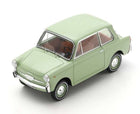 Light green vintage diecast model car 1:18 scale, classic compact design, detailed interior