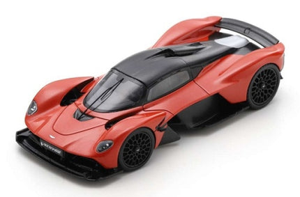 Red Aston Martin Valkyrie diecast model car 1:18 scale, black accents, detailed bodywork
