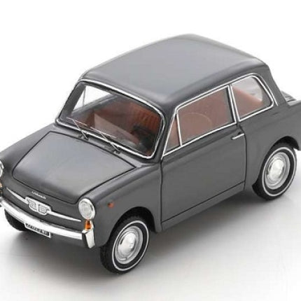 1:18 scale diecast model classic grey car with detailed interior and chrome accents