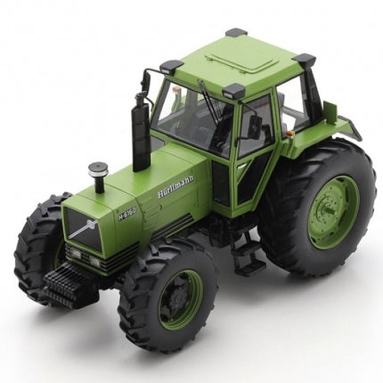 Diecast model green Hürlimann H-6160 tractor with detailed cabin and large tires