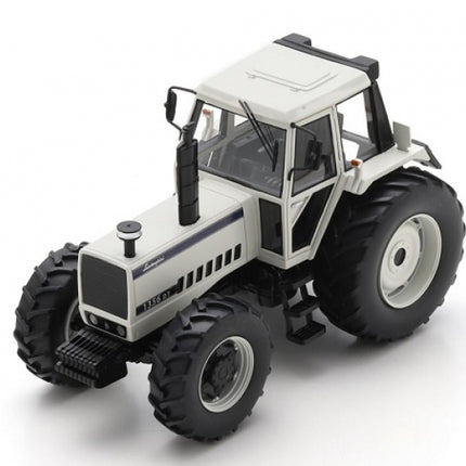 1:18 scale diecast white tractor model with detailed tires and cabin