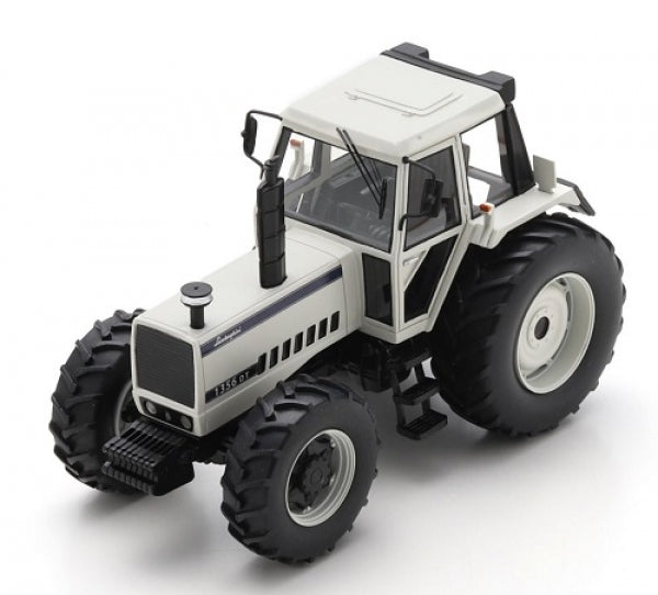 1:18 scale diecast white tractor model with detailed tires and cabin
