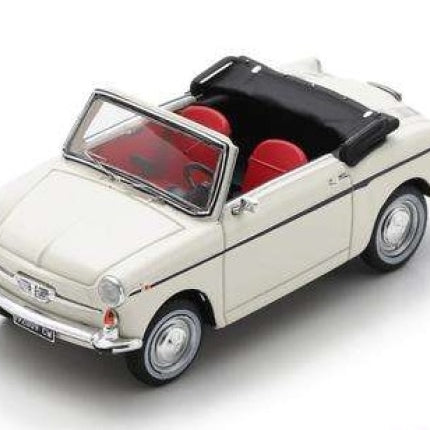 1:18 scale diecast classic white convertible model car with red interior, detailed design