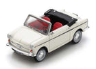 1:18 scale diecast classic white convertible model car with red interior, detailed design