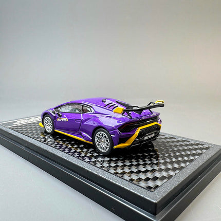 LCD Model Lamborghini Huracan STO Purple 1:64 Diecast Model Car - scale model for display